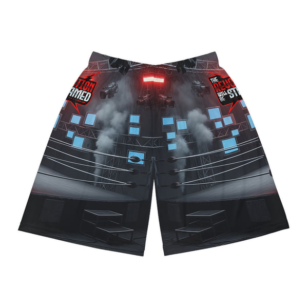 The Revolution Will Be Streamed™ Basketball Shorts (AOP)