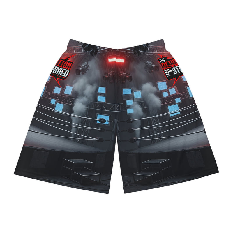 The Revolution Will Be Streamed™ Basketball Shorts (AOP)