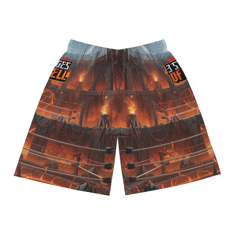 Three Stages of Hell™ Basketball Shorts (AOP)