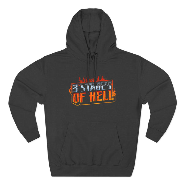 Three Stages of Hell™ Three-Panel Fleece Hoodie (Charcoal Heather)