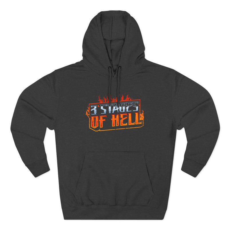 Three Stages of Hell™ Three-Panel Fleece Hoodie (Charcoal Heather)